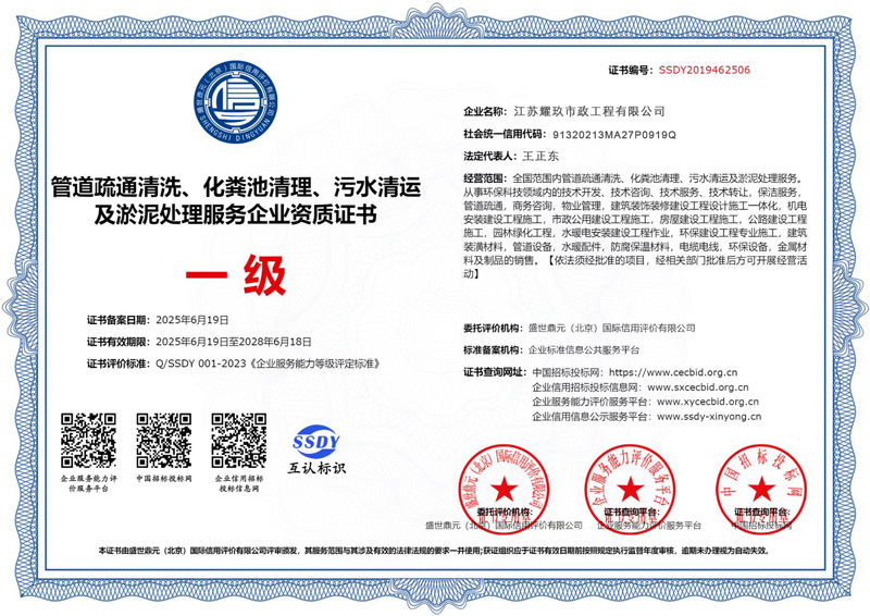 樱驼花园企业资质证书